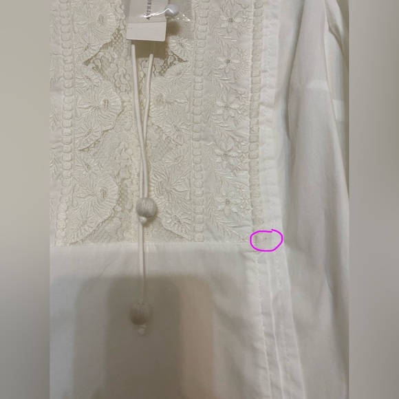 ANTHROPOLOGIE Cotton White Balloon SleeveBlouse Size 4 NWT - Picture 12 of 16
